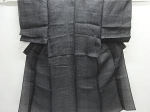 アンティーク　本麻格子模様男物着物